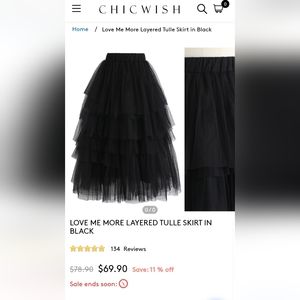 Chicwish black skirt